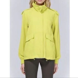 Babaton 100% Silk Bomber Jacket Lime Size L